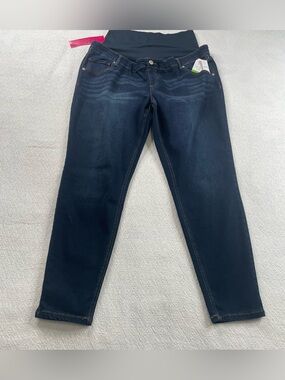 Time and Tru Dark Blue Maternity Jeggings with Overband Panel Size XXL (20) NWT
